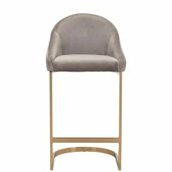 ZUO Furniture STEVIE BAR STOOL: GREY VELVET