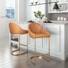 ZUO STEVIE BAR STOOL: TAN LEATHERETTE Furniture