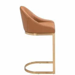ZUO STEVIE BAR STOOL: TAN LEATHERETTE Furniture