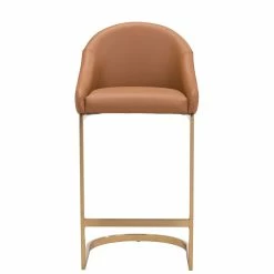 ZUO STEVIE BAR STOOL: TAN LEATHERETTE Furniture