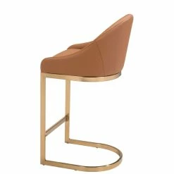 ZUO STEVIE BAR STOOL: TAN LEATHERETTE Furniture