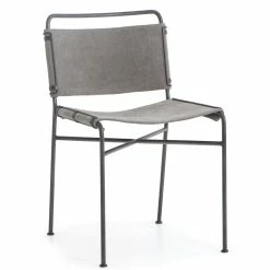 FOUR HANDS Furniture STONEWASH GREY CANVAS SLING DINING CHAIR