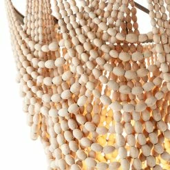 CYAN Lighting STRANDED WOOD BEADED PENDANT | LARGE