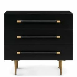 TOV STRIDE BLACK LACQUER NIGHTSTAND