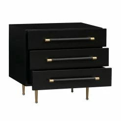 TOV STRIDE BLACK LACQUER NIGHTSTAND