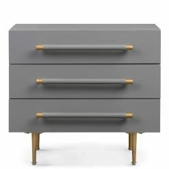 TOV STRIDE GREY LACQUER NIGHTSTAND Furniture