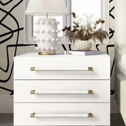 Best Pirce β€οΈ TOV STRIDE WHITE LACQUER NIGHTSTAND Furniture π₯ 9 TOV STRIDE WHITE LACQUER NIGHTSTAND Furniture