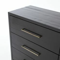 FOUR HANDS SUKI BURNISHED BLACK 9 DRAWER DRESSER