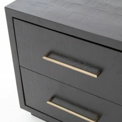 FOUR HANDS SUKI BURNISHED BLACK NIGHTSTAND Furniture