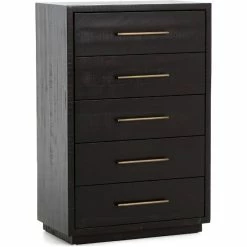 FOUR HANDS SUKI BURNISHED BLACK TALL BOY DRESSER Furniture