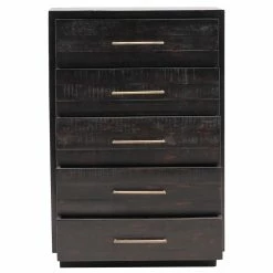 FOUR HANDS SUKI BURNISHED BLACK TALL BOY DRESSER Furniture