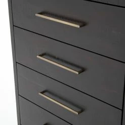 FOUR HANDS SUKI BURNISHED BLACK TALL BOY DRESSER Furniture