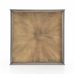FOUR HANDS Furniture SUNBURST ETCHED BRASS SQUARE COFFEE TABLE