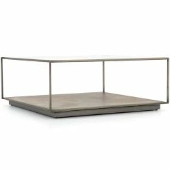 FOUR HANDS Furniture SUNBURST ETCHED BRASS SQUARE COFFEE TABLE