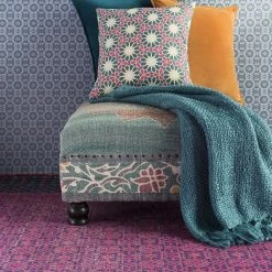 SURYA Living Room KAMALA COCKTAIL OTTOMAN: TEAL MULTI