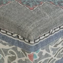 SURYA KAMALA COCKTAIL OTTOMAN: GRAY, DENIM Living Room