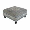 SURYA KAMALA COCKTAIL OTTOMAN: GRAY, DENIM Living Room