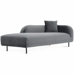MOES Furniture SWELL VELVET CHAISE: ANTHRACITE