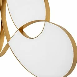 UTTERMOST SYMPHONY GOLD METAL + WHITE GLASS WALL ART Wall Sculptures + Decor