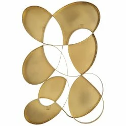 UTTERMOST SYMPHONY GOLD METAL + WHITE GLASS WALL ART Wall Sculptures + Decor