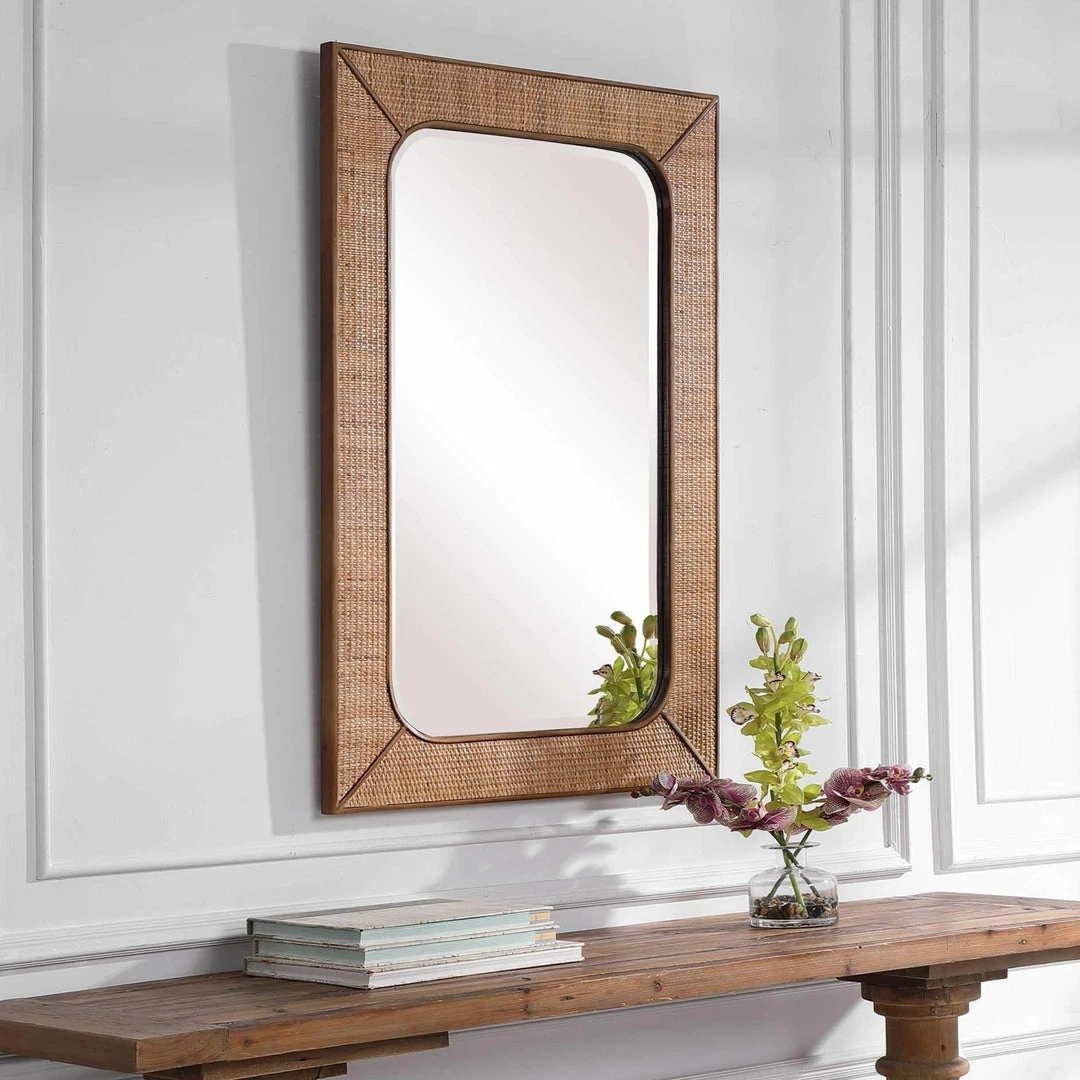 Flash Sale 🎁 UTTERMOST TAHITI WOVEN RATTAN MIRROR Mirrors 👍 3 UTTERMOST TAHITI WOVEN RATTAN MIRROR Mirrors