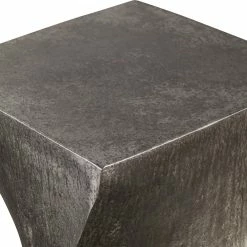 UTTERMOST TARNISHED SILVER TWIST ACCENT TABLE Furniture