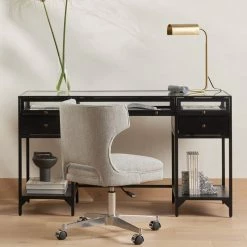 FOUR HANDS TASK DESK CHAIR: MANOR GREY