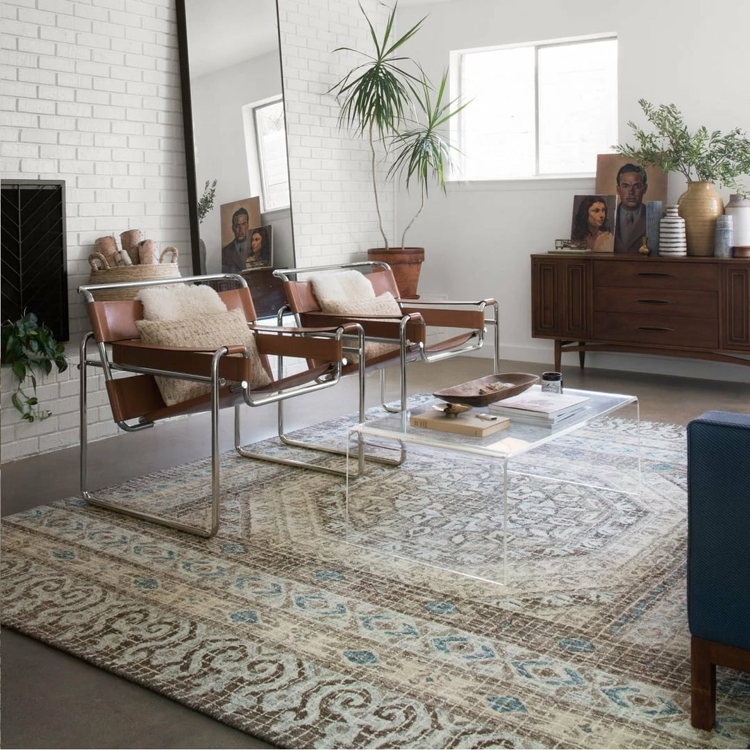 New 🤩 LOLOI TATUM WOOL RUG: AQUA, STONE 🔥 2 LOLOI TATUM WOOL RUG: AQUA, STONE
