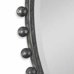 UTTERMOST TAZA ROUND MIRROR: ANTIQUE BLACK