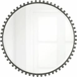 UTTERMOST TAZA ROUND MIRROR: ANTIQUE BLACK