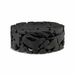 PHILLIPS COLLECTION TEAK CHUNK ROUND COFFEE TABLE: BLACK Furniture