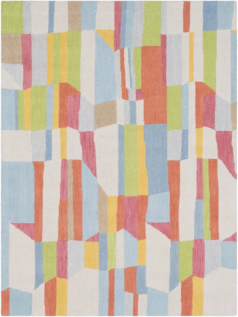 Promo ๐ SURYA POP LAYERS WOOL RUG: CORAL, SKY ๐ 1 SURYA POP LAYERS WOOL RUG: CORAL, SKY