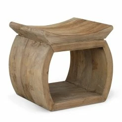 UTTERMOST TEMPLE NATURAL ELM WOOD STOOL Living Room