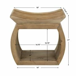 UTTERMOST TEMPLE NATURAL ELM WOOD STOOL Living Room