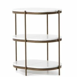 FOUR HANDS THREE TIER OVAL END TABLE