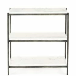 FOUR HANDS THREE TIER MARBLE END TABLE
