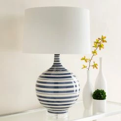 SURYA TIDELINE LAMP: NAVY, WHITE Lighting