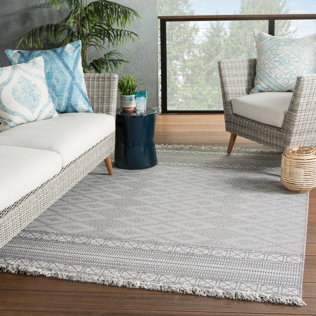 New π JAIPUR TIKAL RAMOS INDOOR-OUTDOOR RUG: GREY 𧨠2 JAIPUR TIKAL RAMOS INDOOR-OUTDOOR RUG: GREY