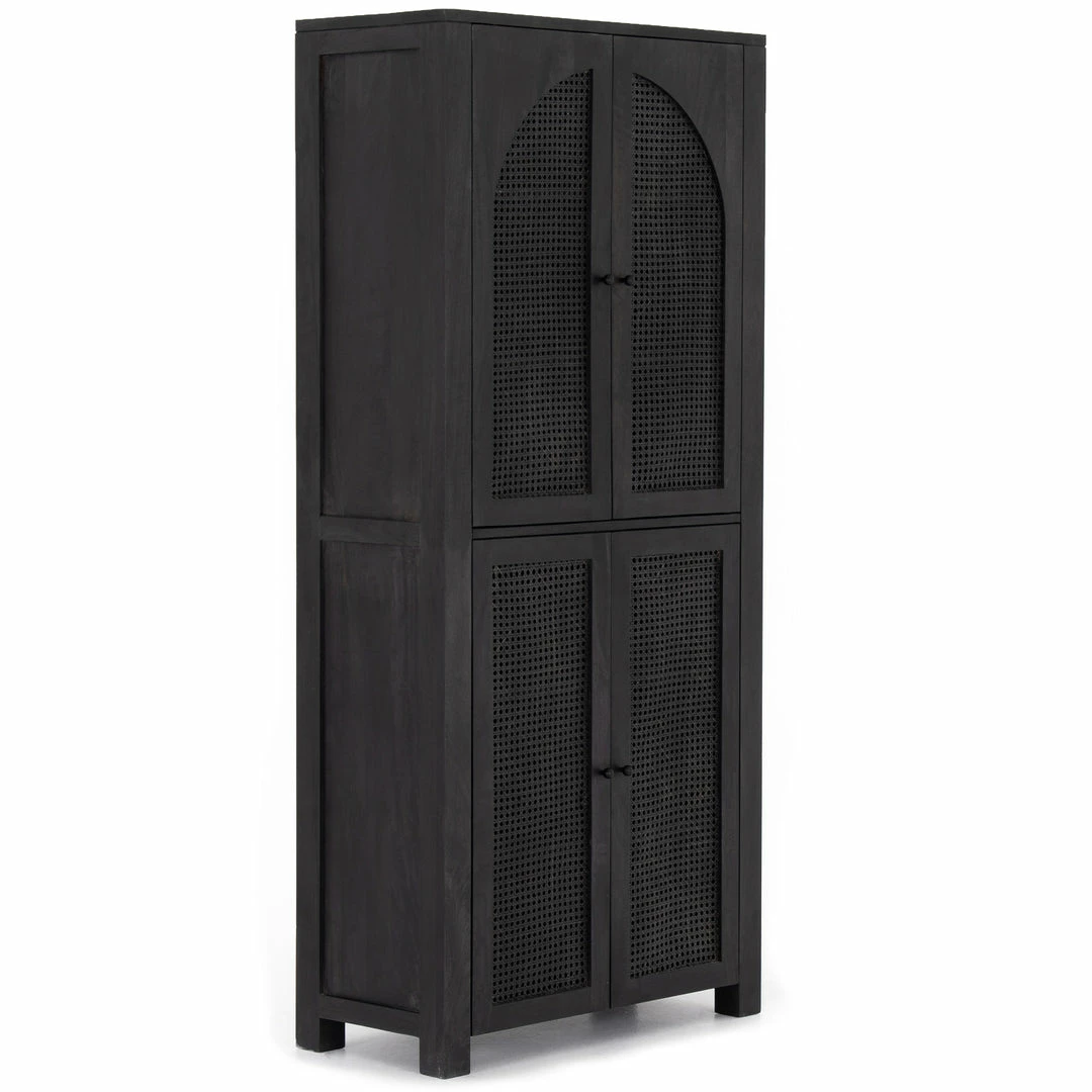 Cheapest ๐ฅฐ FOUR HANDS Furniture TILDA BLACK WASH MANGO + CANE TALL CABINET ๐ 3 FOUR HANDS Furniture TILDA BLACK WASH MANGO + CANE TALL CABINET