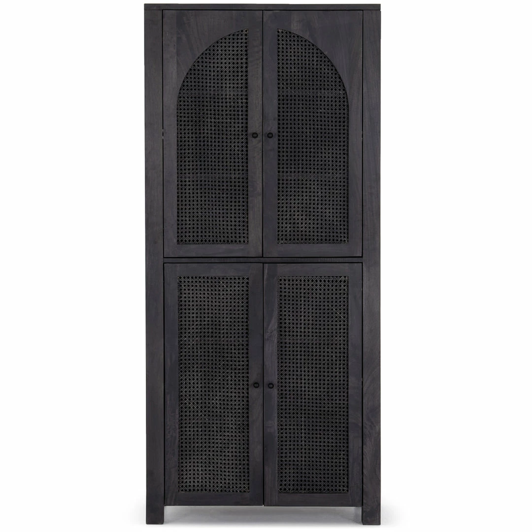 Cheapest ๐ฅฐ FOUR HANDS Furniture TILDA BLACK WASH MANGO + CANE TALL CABINET ๐ 2 FOUR HANDS Furniture TILDA BLACK WASH MANGO + CANE TALL CABINET