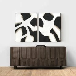 L ART "TORTUE BLANCHE" NATURAL CANVAS HAND PAINTING Wall Art