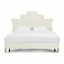 TOV Bedroom GWINETTE CREAM VELVET BED