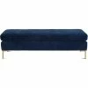 TOV ETTA NAVY VELVET BENCH Living Room