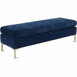 TOV ETTA NAVY VELVET BENCH Living Room