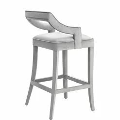 Buy π TOV Kitchen + Dining MAURA GRAY VELVET COUNTER STOOL π― 9 TOV Kitchen + Dining MAURA GRAY VELVET COUNTER STOOL