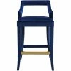 TOV Kitchen + Dining MAURA NAVY VELVET BAR STOOL
