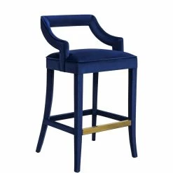 TOV MAURA NAVY VELVET COUNTER STOOL