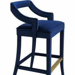 TOV MAURA NAVY VELVET COUNTER STOOL