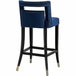 TOV YORK NAVY VELVET BAR STOOL
