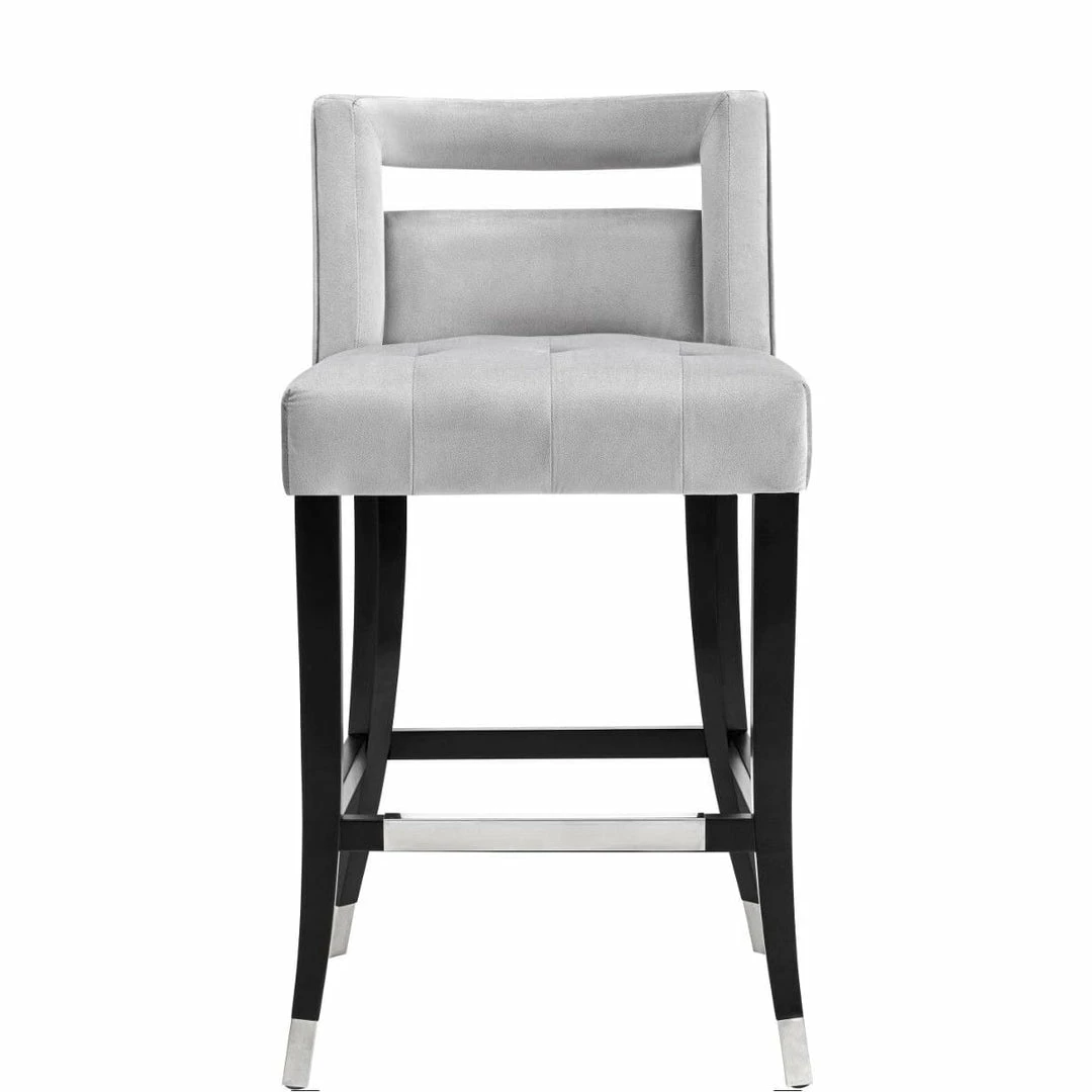 Budget ๐ฅ TOV YORK GRAY VELVET COUNTER STOOL Kitchen + Dining ๐ 1 TOV YORK GRAY VELVET COUNTER STOOL Kitchen + Dining